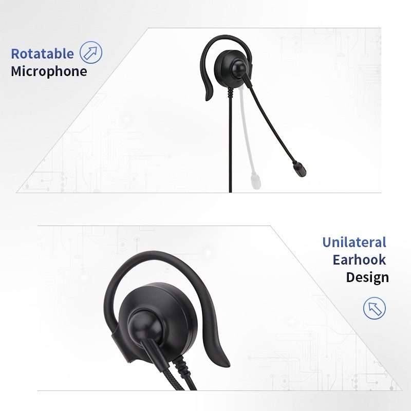 SOYTO SY227 Single-side Operator Ear Hook Headset Corded Computer Headset, Interfaces: Separation