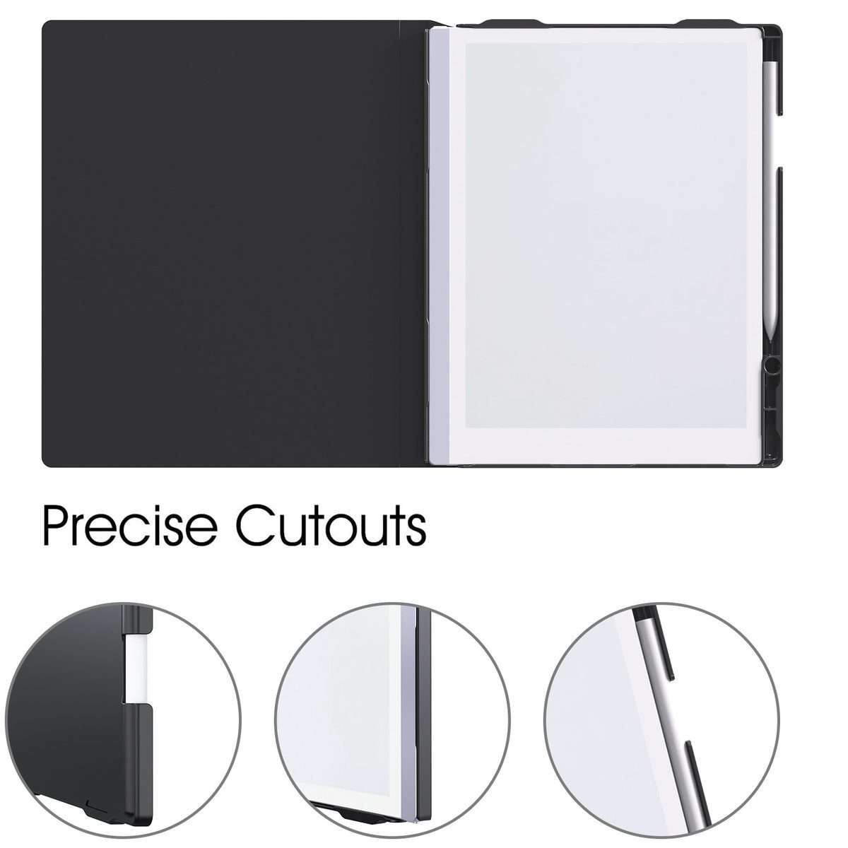For ReMarkable 2 10.3 Inch 2020 Paper Tablet Case Slim Lightweight Folding Book Folio Cover(Black)