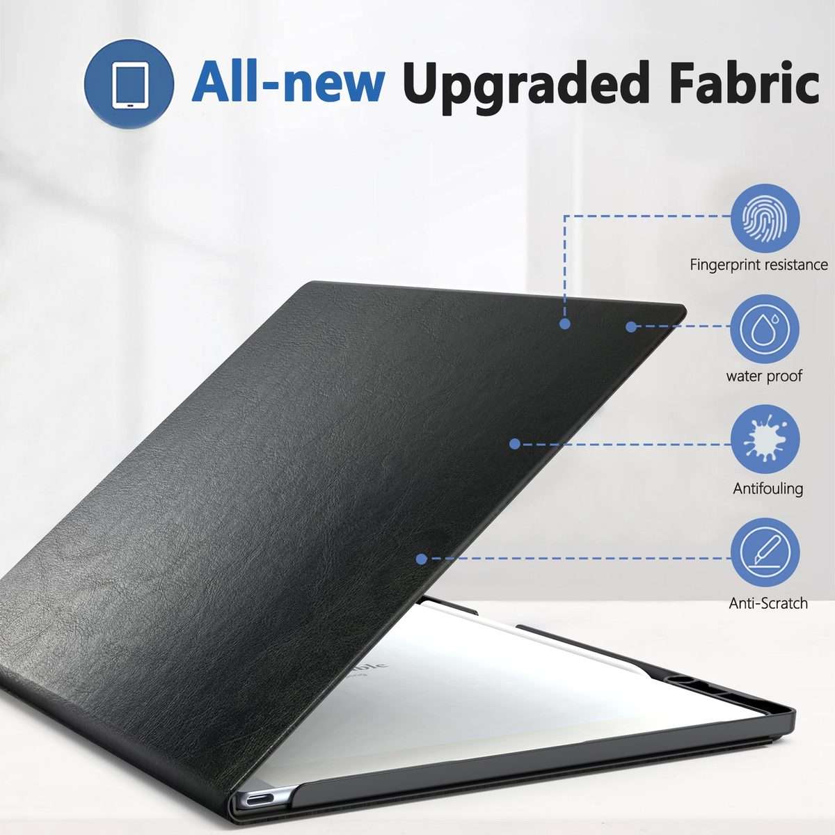 For ReMarkable 2 10.3 Inch 2020 Paper Tablet Case Slim Lightweight Folding Book Folio Cover(Black)