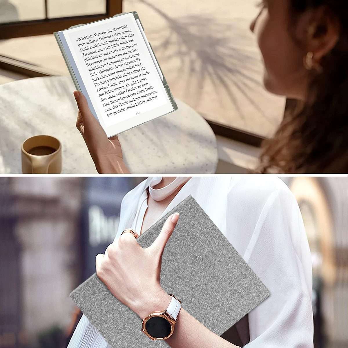 For ReMarkable 2 10.3 Inch 2020 Paper Tablet Case Slim Lightweight Folding Book Folio Cover(Grey)