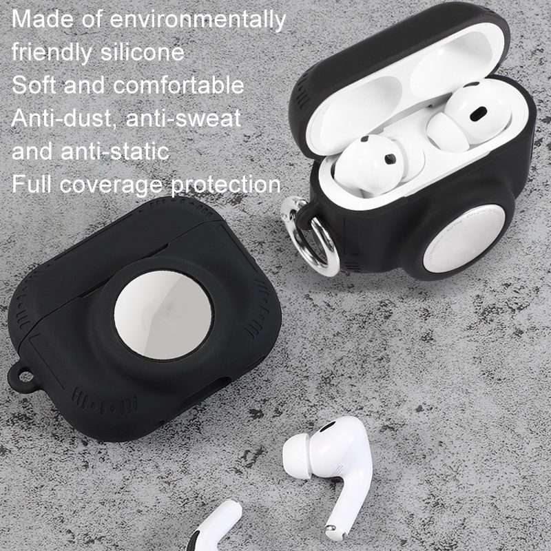 For AirPods Pro 2 / Airtag 2 In 1 All-inclusive Silicone Anti-drop Protection Case(Deep Blue)