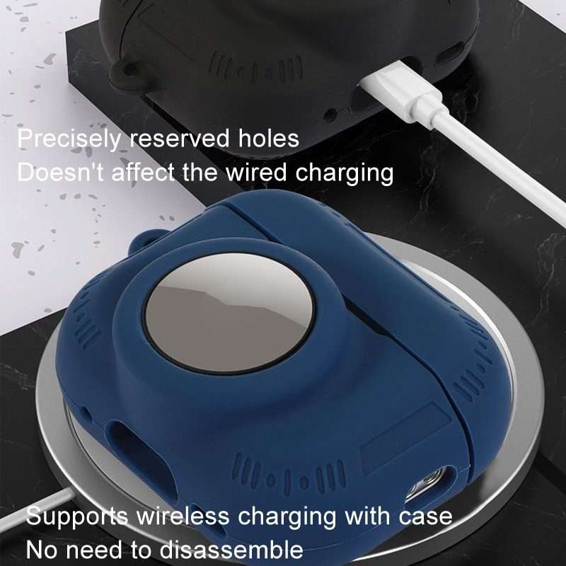 For AirPods Pro 2 / Airtag 2 In 1 All-inclusive Silicone Anti-drop Protection Case(Deep Blue)