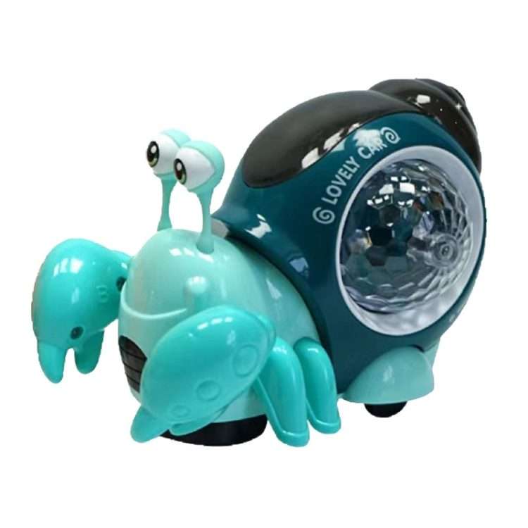 Crawling Hermit Crab Educational Electrical Toys Universal Music Light Projection Carto ... (Blue)