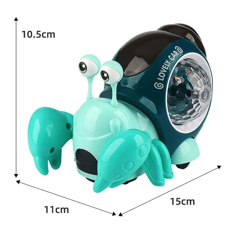 Crawling Hermit Crab Educational Electrical Toys Universal Music Light Projection Carto ... (Blue)