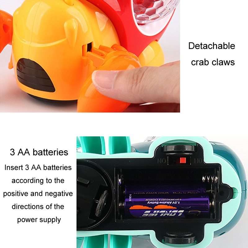 Crawling Hermit Crab Educational Electrical Toys Universal Music Light Projection Carto ... (Blue)