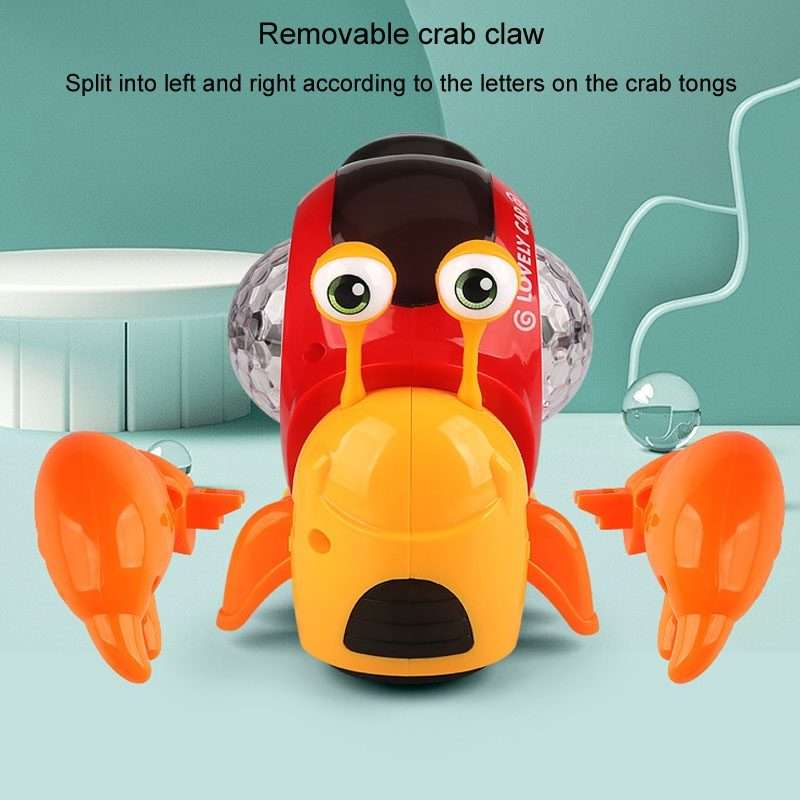 Crawling Hermit Crab Educational Electrical Toys Universal Music Light Projection Carto ... (Blue)