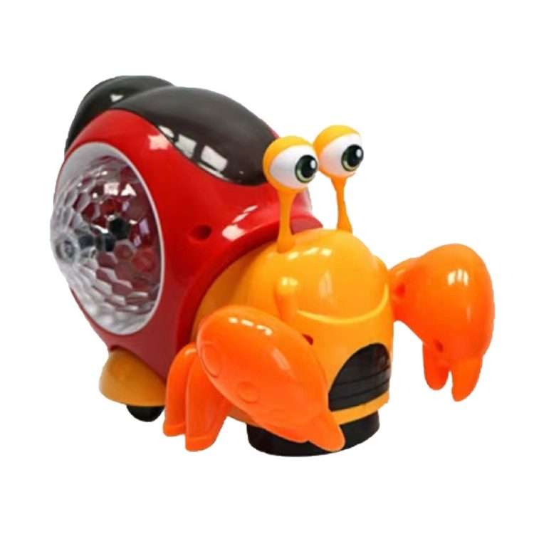 Crawling Hermit Crab Educational Electrical Toys Universal Music Light Projection Car ... (Orange)