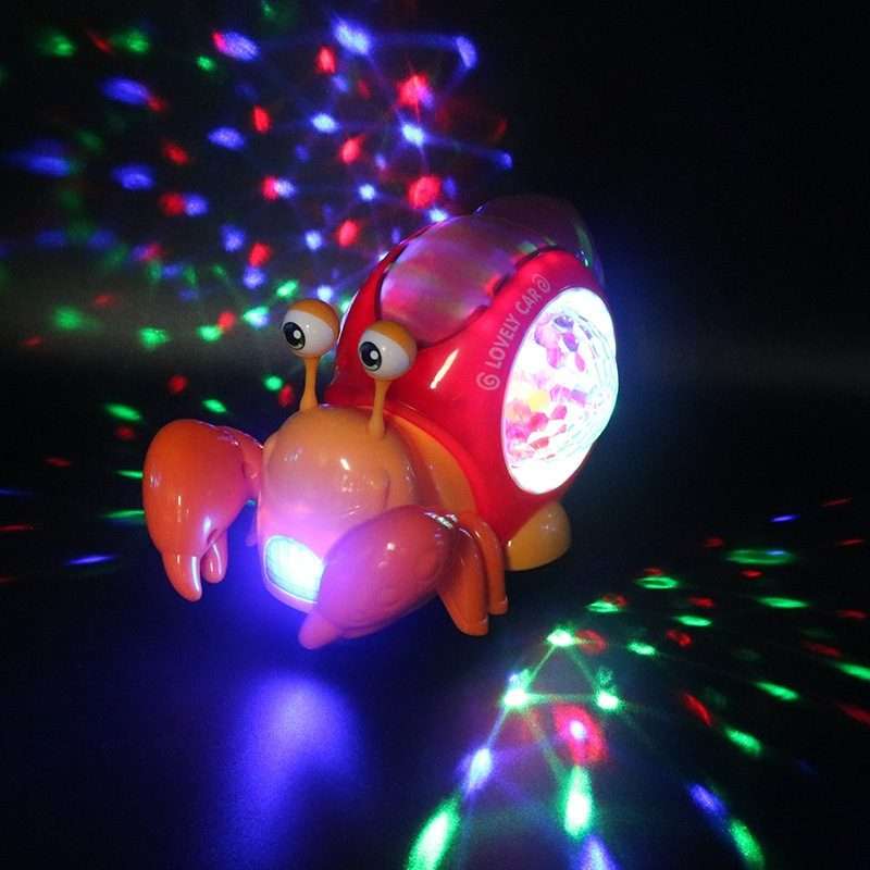 Crawling Hermit Crab Educational Electrical Toys Universal Music Light Projection Car ... (Orange)