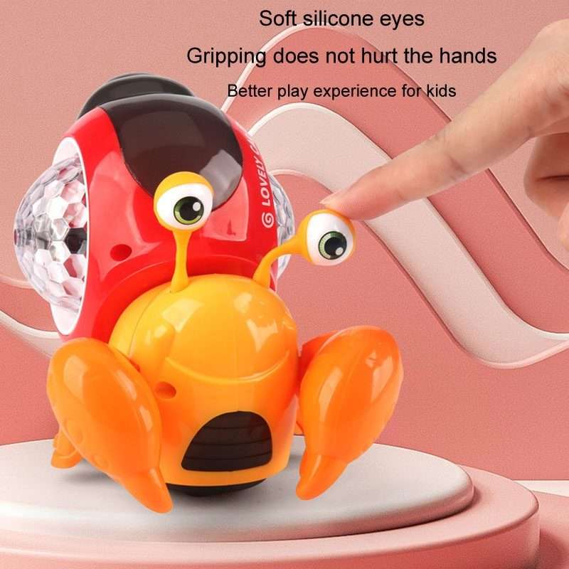 Crawling Hermit Crab Educational Electrical Toys Universal Music Light Projection Car ... (Orange)