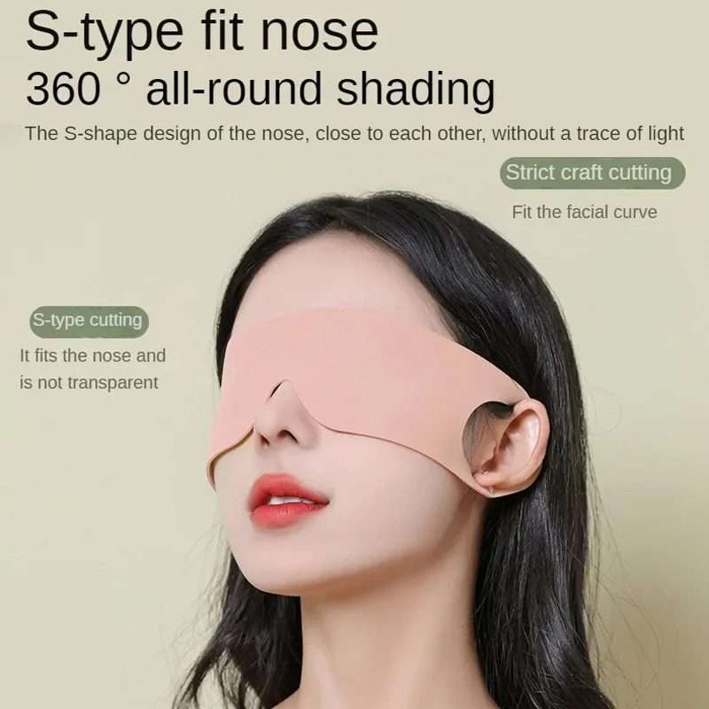 Strong Blackout Soft Relieve Fatigue Eye Protection Skin-Friendly Breathable Elasticit ... (Black)
