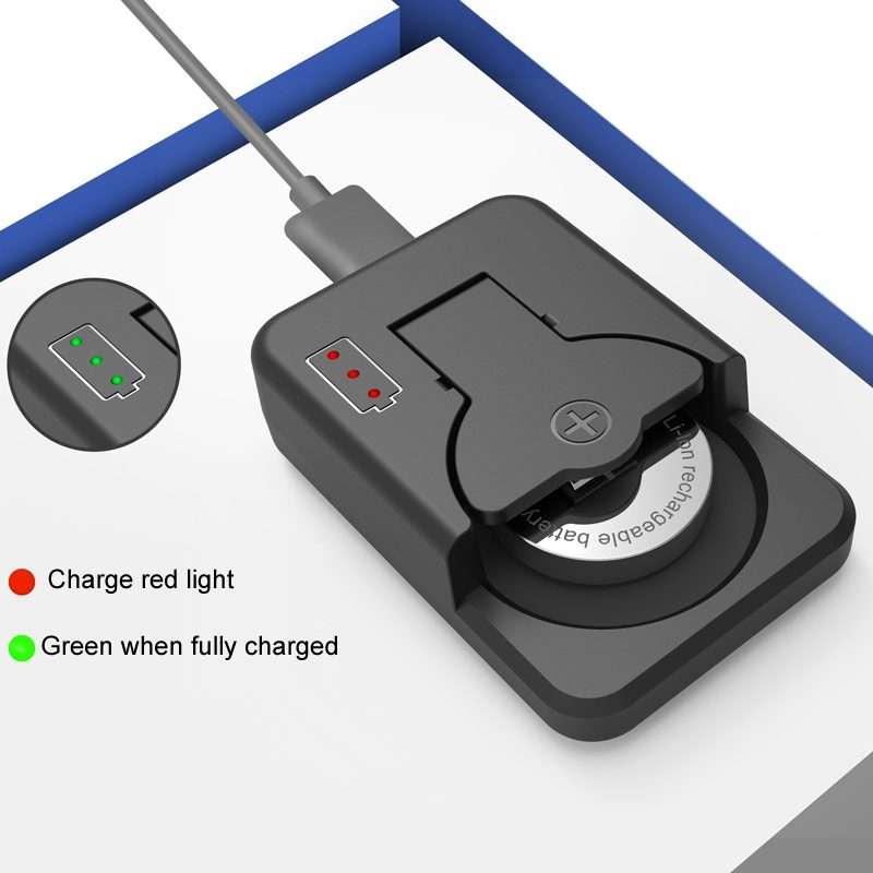 4.2V LIR2032/2450 Button Battery Universal Charger(Black With Cable)