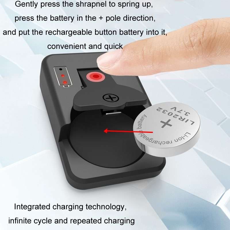 4.2V LIR2032/2450 Button Battery Universal Charger(Black With Cable)