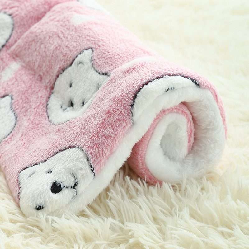 32x25cm Thickened Pet Cushion Cat Dog Blanket Pet Bed(Gray White Stars)