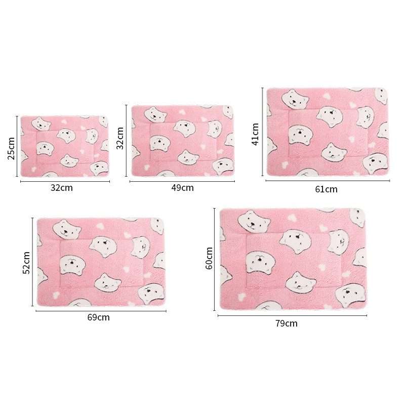 32x25cm Thickened Pet Cushion Cat Dog Blanket Pet Bed(Gray White Stars)