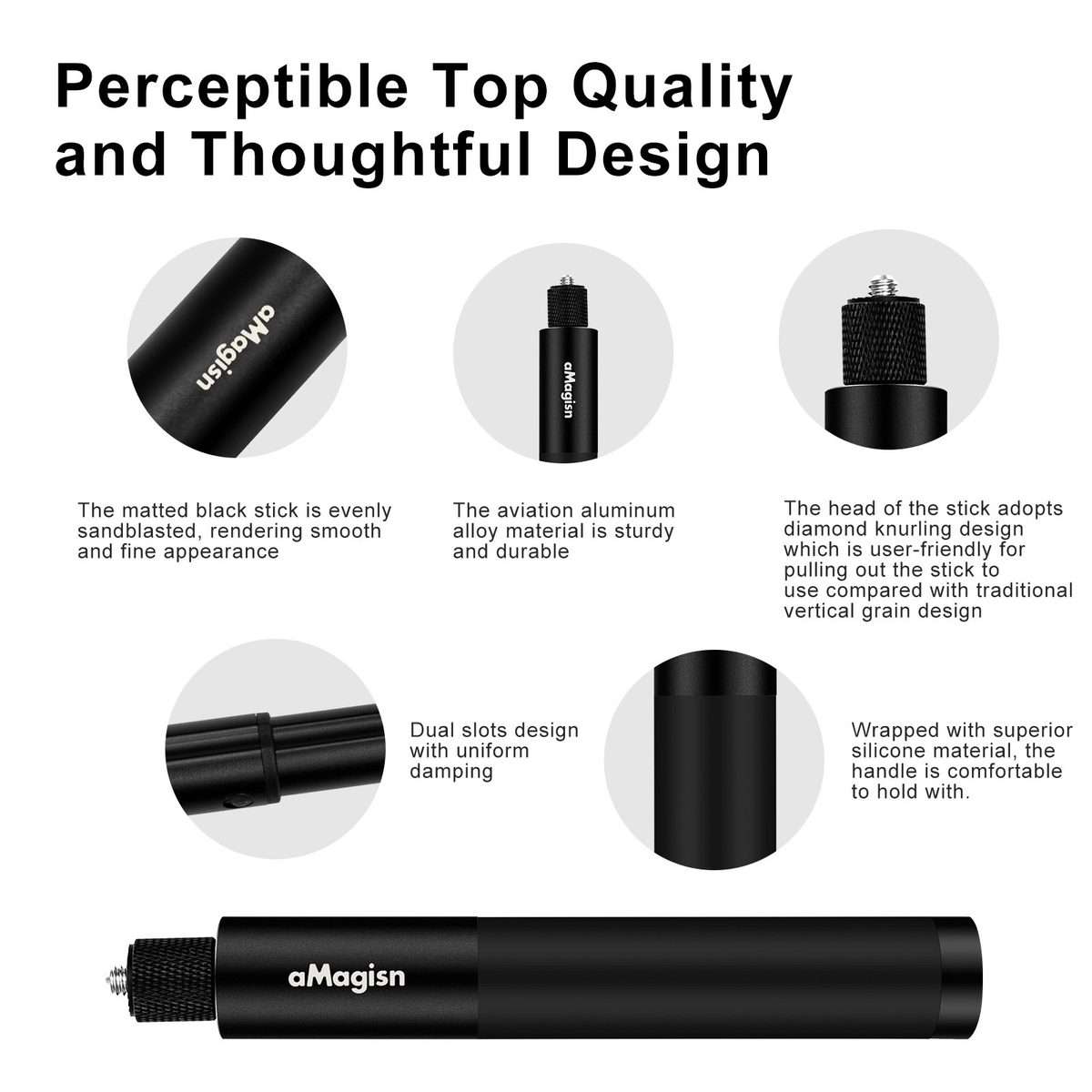 aMagisn 120cm Invisible Straight Pull Selfie Stick Sports Camera Accessories, Specification: Singl