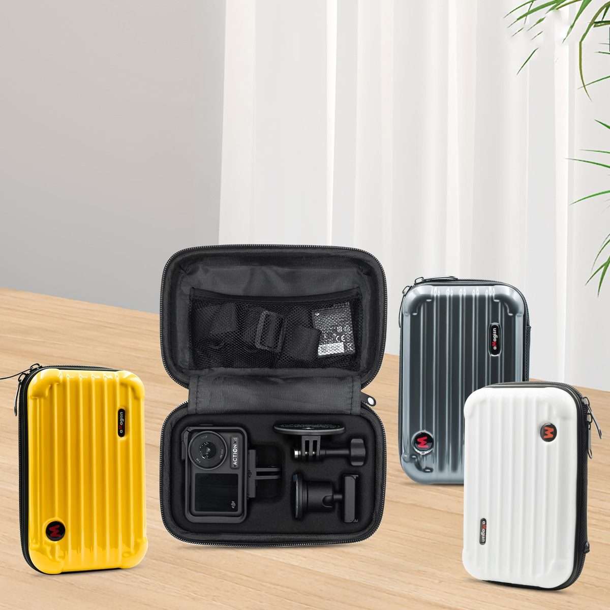 For DJI Osmo Action 4 / 3 aMagisn Small Organizer Bag Sports Camera Protective A ... (Pearl White)