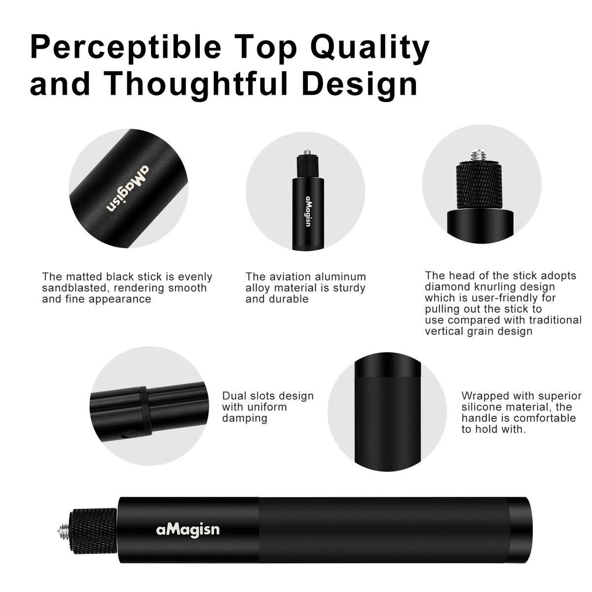 aMagisn 70cm Invisible Straight Pull Selfie Stick Sports Camera Accessories, Specification: Single