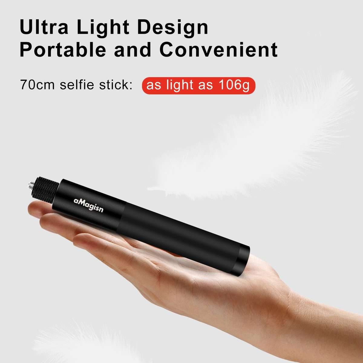 aMagisn 70cm Invisible Straight Pull Selfie Stick Sports Camera Accessories, Specification: Single