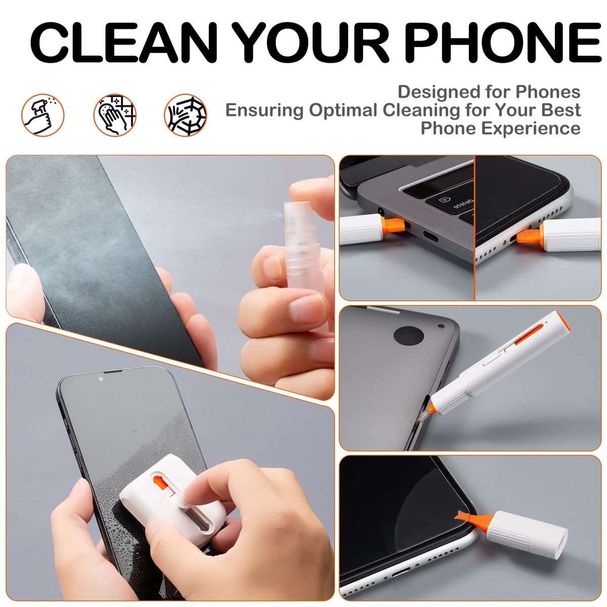 25 In 1 Electronics Cleaner KIT for Mobile Phone, Earbud, Laptop, Keyboard, Screen Cle ... (White)