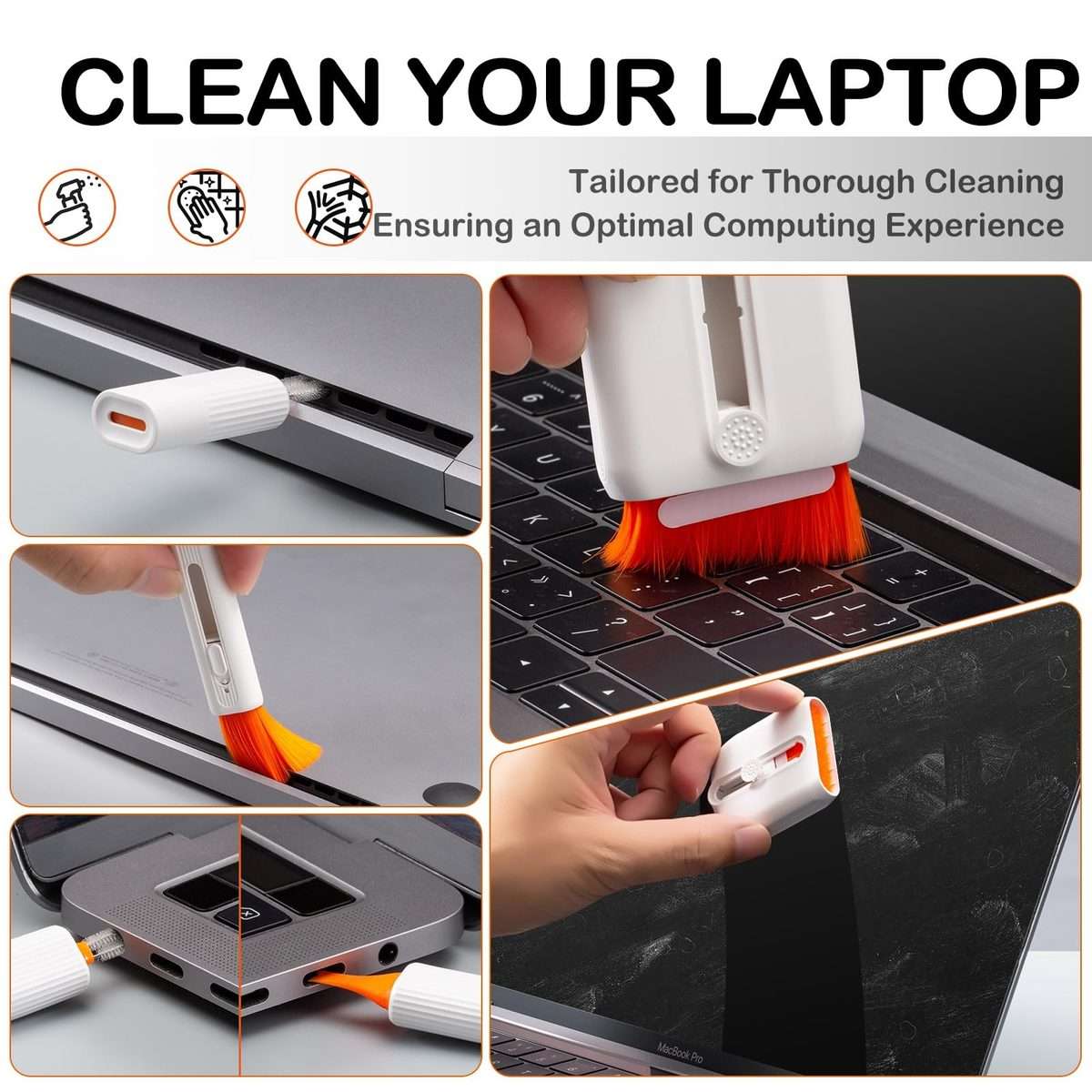 25 In 1 Electronics Cleaner KIT for Mobile Phone, Earbud, Laptop, Keyboard, Screen Cle ... (White)