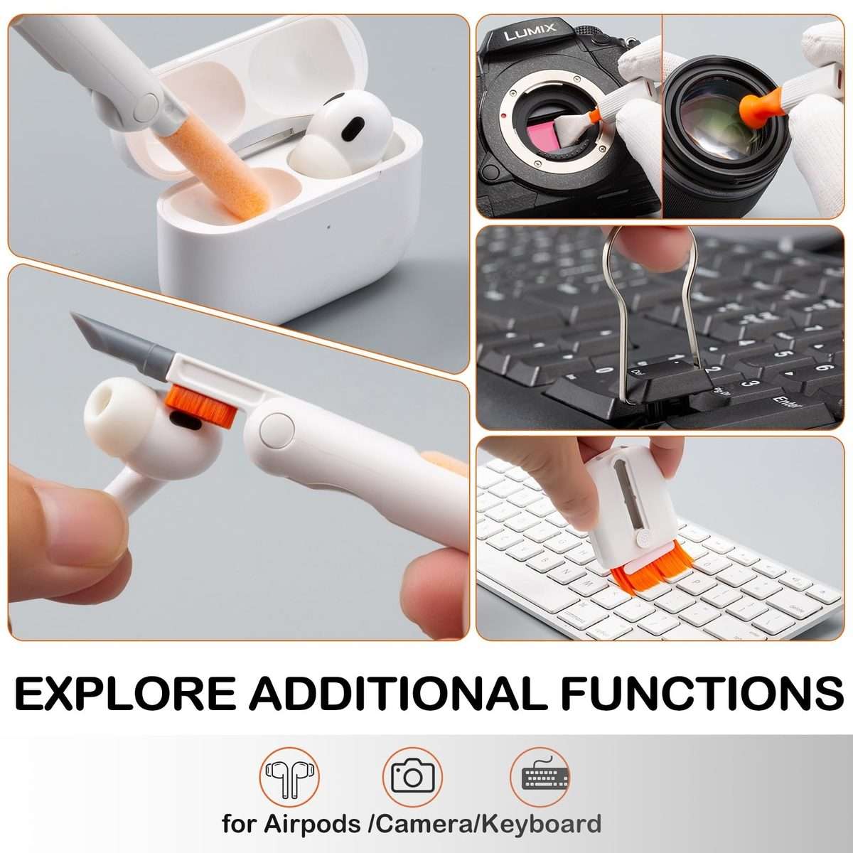 25 In 1 Electronics Cleaner KIT for Mobile Phone, Earbud, Laptop, Keyboard, Screen Cle ... (White)