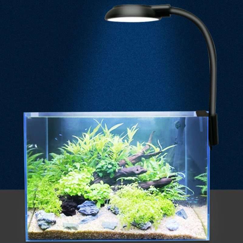 5W Fish Tank LED Clip Light USB Plug Lighting Aquarium Translucent Aquatic Plants Lamp(Black)