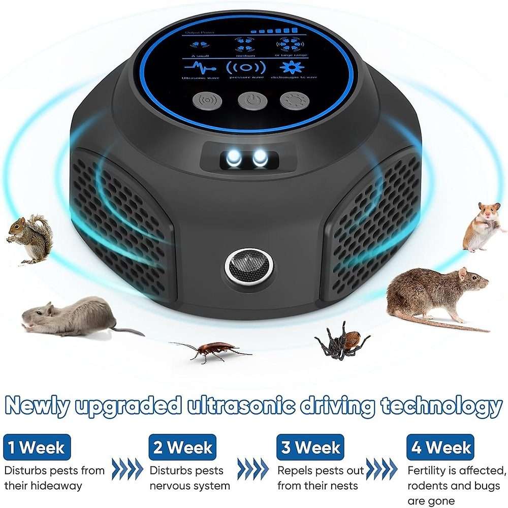 219 Intelligent Ultrasonic Multi-dimensional Frequency Conversion Home Indoor Mouse Re ... (White)