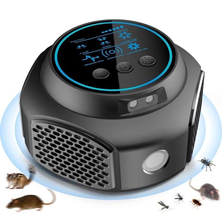 219 Intelligent Ultrasonic Multi-dimensional Frequency Conversion Home Indoor Mouse Re ... (Black)