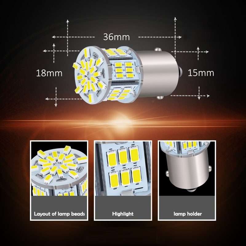 2pcs 1156-3014-5.4W LED Car Lights High Brightness Turn Signal Lights(White Light)