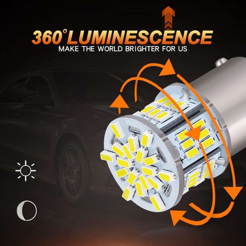 2pcs 1156-3014-5.4W LED Car Lights High Brightness Turn Signal Lights(White Light)