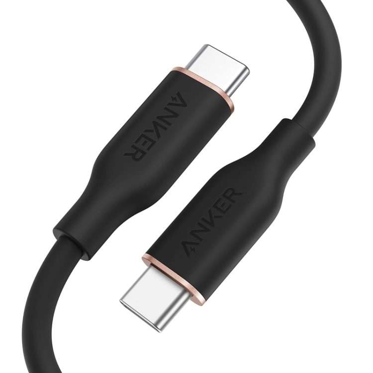 ANKER A8553 Powerline III 1.8m Skin Friendly Dual Type-C Data Cable PD100W Fast Chargi ... (Black)