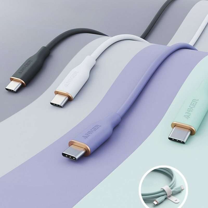 ANKER A8553 Powerline III 1.8m Skin Friendly Dual Type-C Data Cable PD100W Fast Chargi ... (Black)