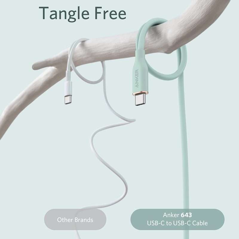ANKER A8553 Powerline III 1.8m Skin Friendly Dual Type-C Data Cable PD100W Fast Chargi ... (Black)