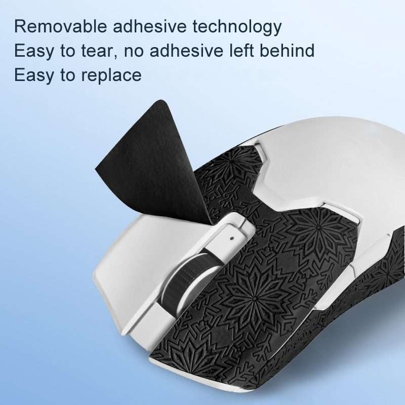 Snowflake Pattern Anti-slip Mouse Stickers For Razer Viper V2 Pro Black Half Surround