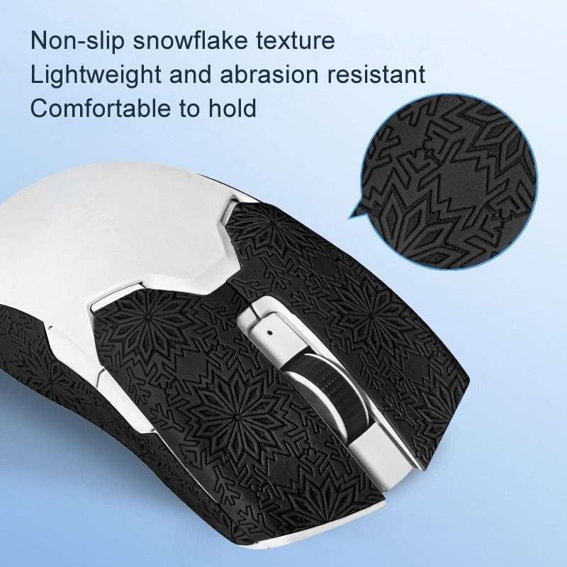Snowflake Pattern Anti-slip Mouse Stickers For Razer Viper V2 Pro Pink Half Surround