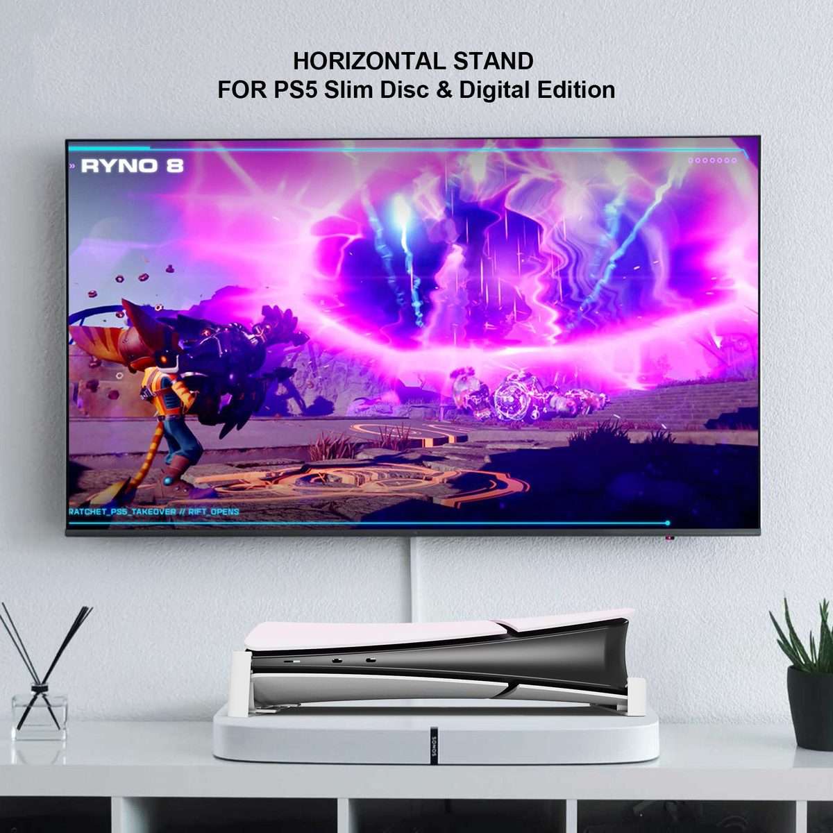 For PS5 Slim JYS-P5189 Console Horizontal Placement Stand Digital / Optical Drive Vers ... (Black)