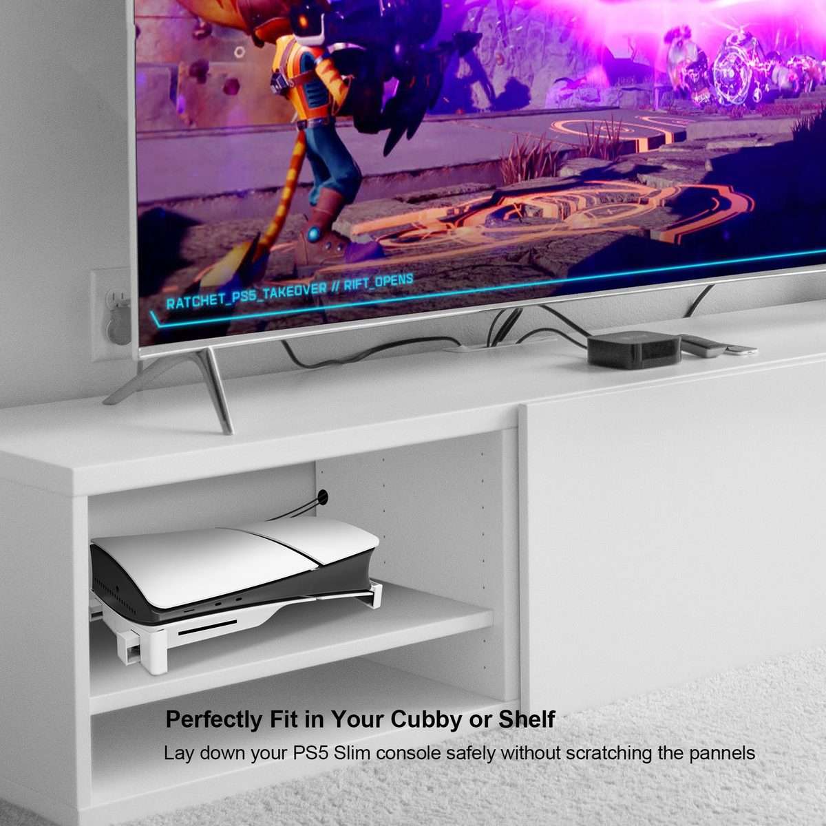 For PS5 Slim JYS-P5189 Console Horizontal Placement Stand Digital / Optical Drive Vers ... (White)