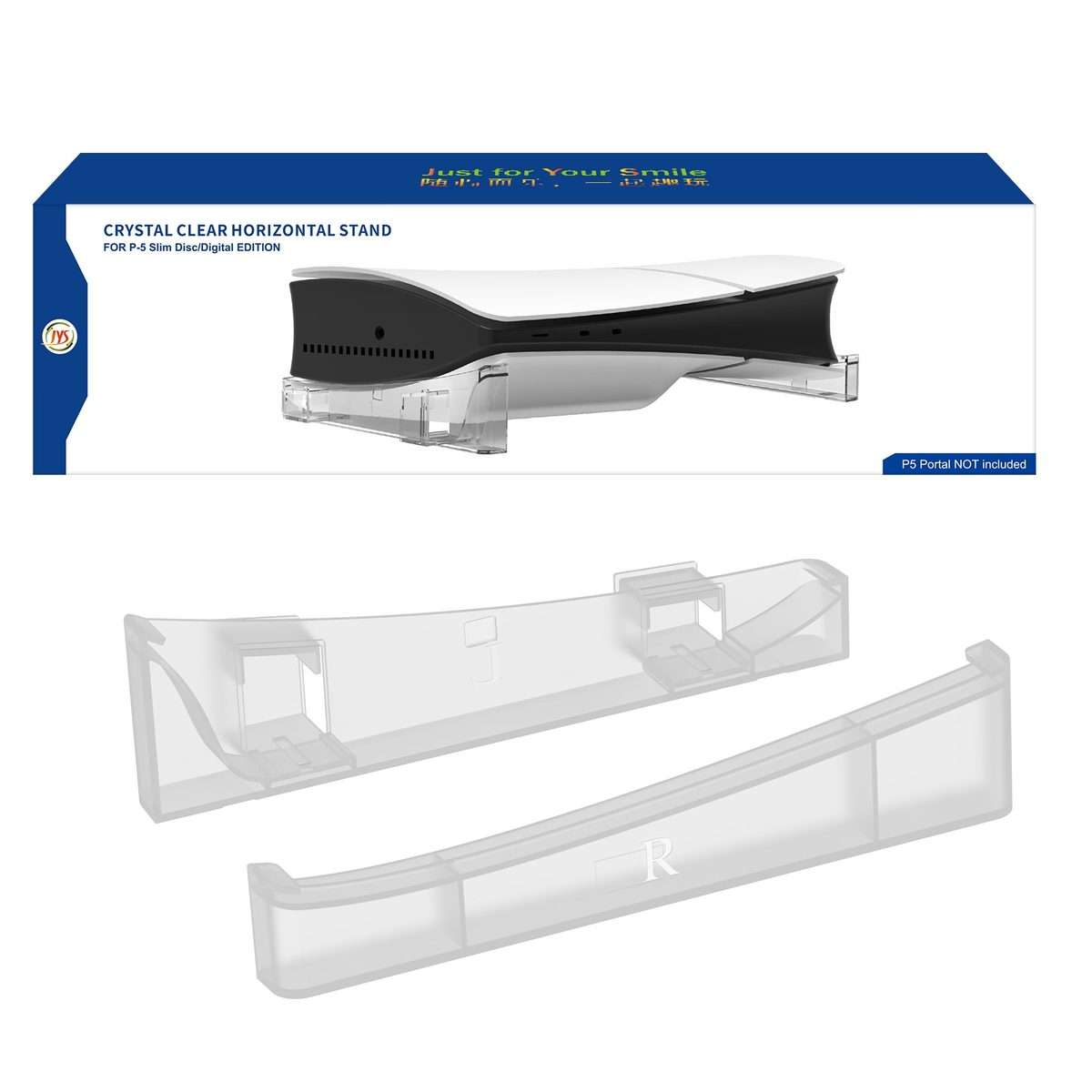 For PS5 Slim JYS-P5189 Console Horizontal Placement Stand Digital / Optical Driv ... (Transparent)