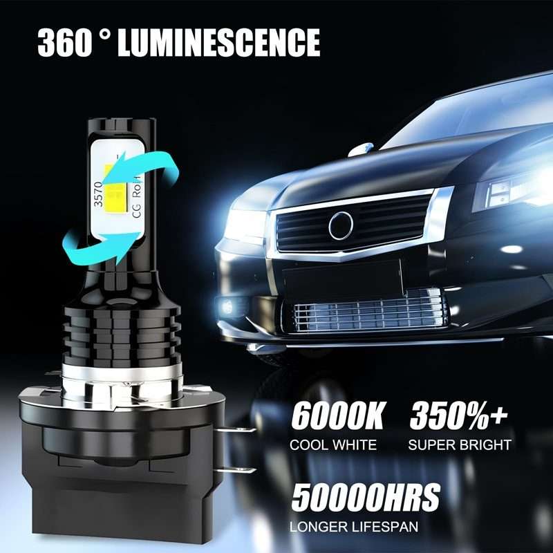 2pcs H11B 3570 2LED 80W Car Headlight Bulbs High Bright Fog Lights(Yellow)