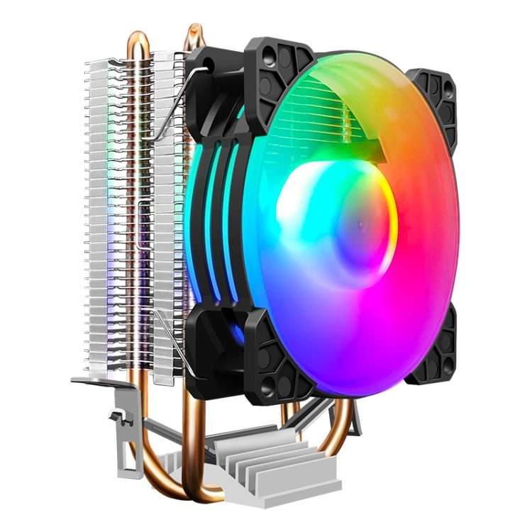 COOLMOON Frost Double Copper Tube CPU Fan Desktop PC Illuminated Silent AMD Air-Cooled Cooler, Sty