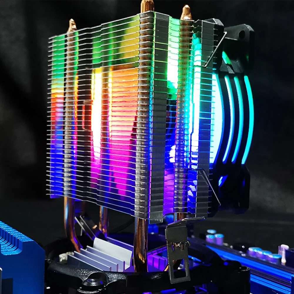 COOLMOON Frost Double Copper Tube CPU Fan Desktop PC Illumin ... P22 Magic Moon Edition Double Fan