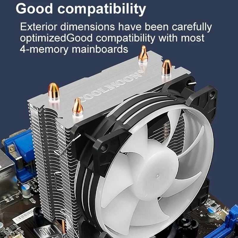 COOLMOON Frost Double Copper Tube CPU Fan Desktop PC Illumin ... P22 Magic Moon Edition Double Fan