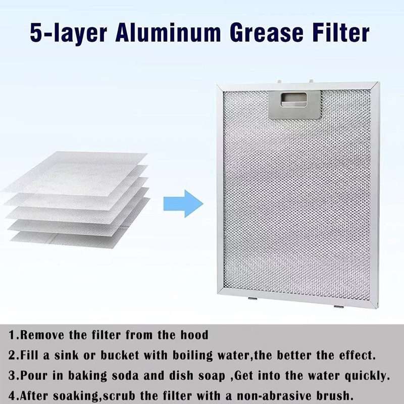2pcs 10.2 x 12.5 Inch Range Hood Filter 5-Layer Aluminum Mesh Hood Grease Filter