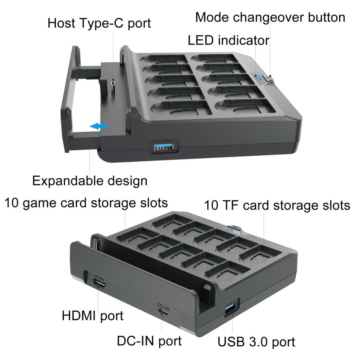 For Switch / Switch OLED Iplay NG-SW279 Cast Screen Charger Video Conversion Dock With ... (Black)