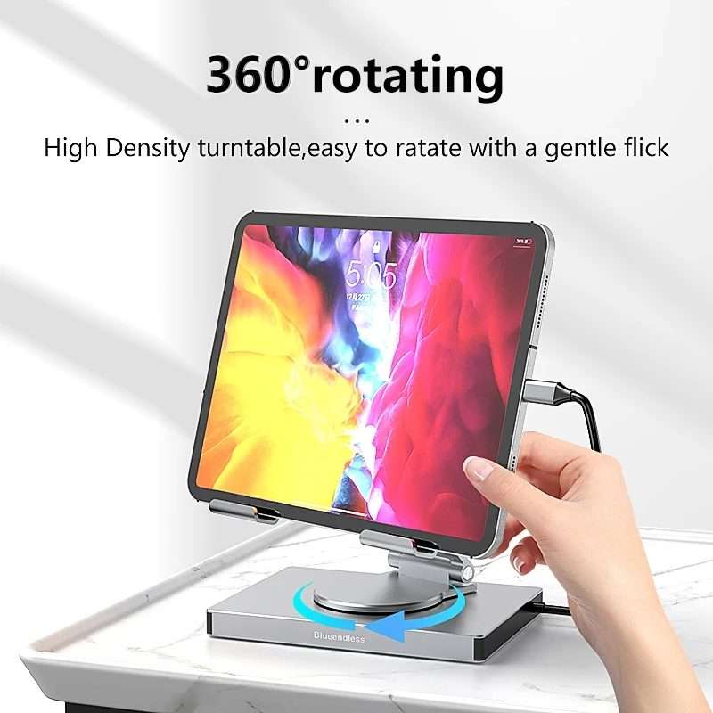 Blueendless 4K/60Hz Multifunctional Folding Tablet Type-C Docking Station Brac ... 8-in-1 Rotating