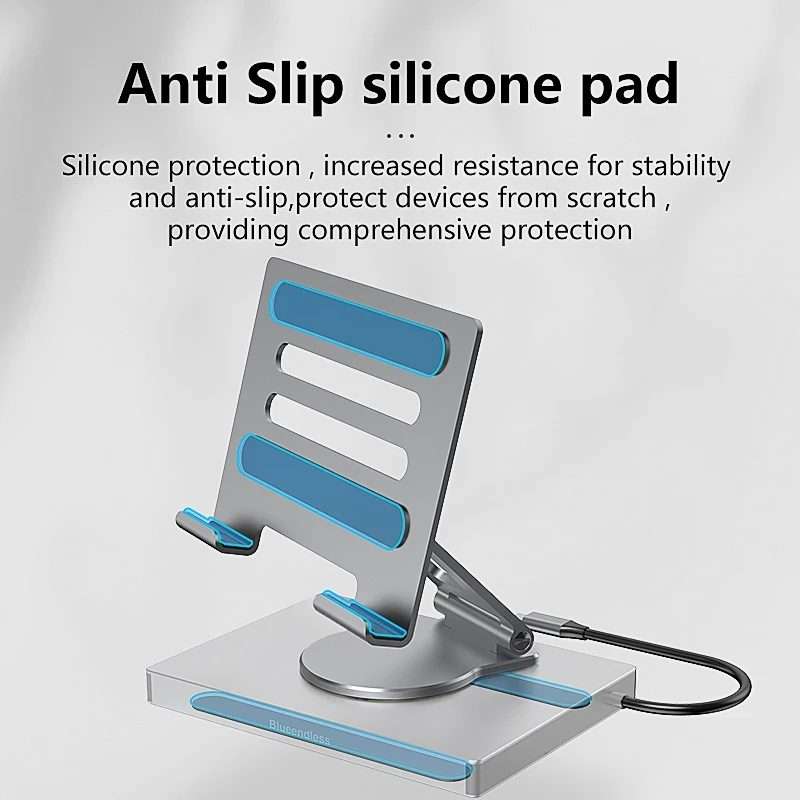 Blueendless 4K/60Hz Multifunctional Folding Tablet Type-C Docking Station Bracket, Spec: 9-in-1