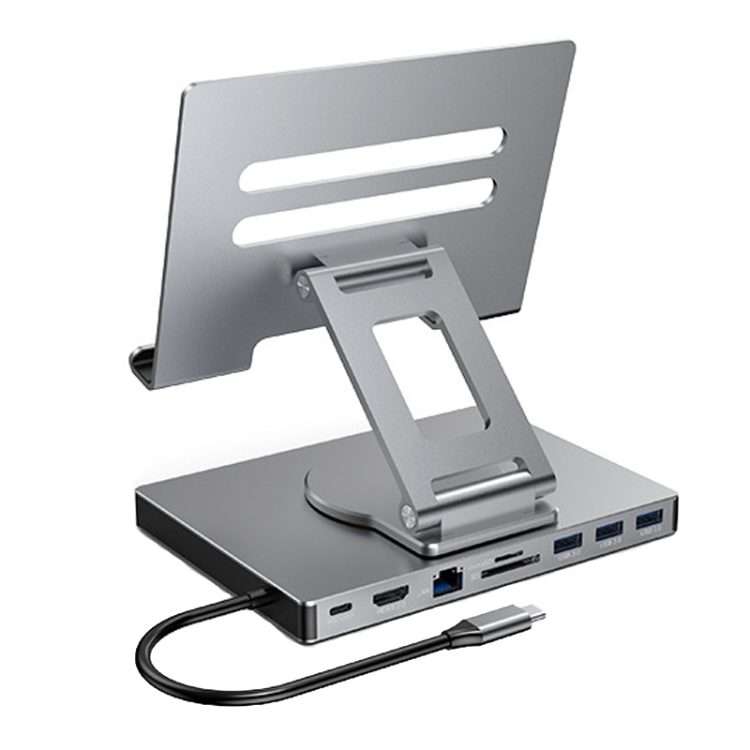 Blueendless 4K/60Hz Multifunctional Folding Tablet Type-C Docking Station Brac ... 9-in-1 Rotating