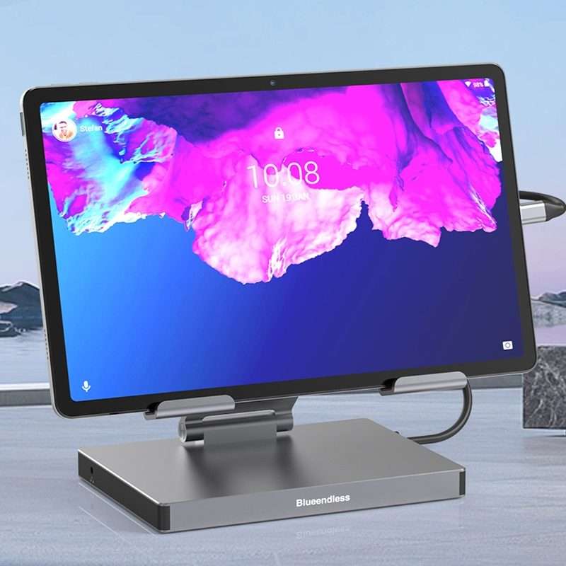 Blueendless 4K/60Hz Multifunctional Folding Tablet Type-C Docking Station Brac ... 9-in-1 Rotating