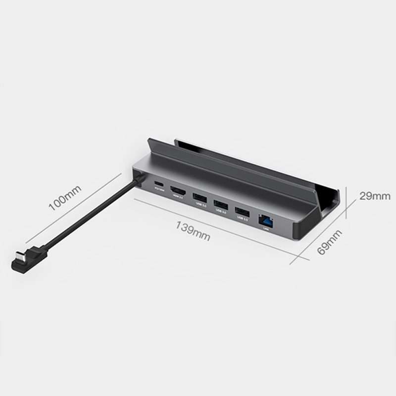 6-in-1 For Steam Deck/ROG Blueendless DS601 Type-C Game Console Base HUB Docking Station