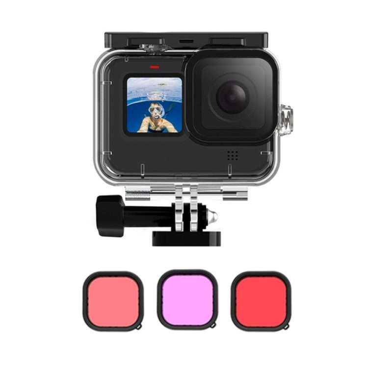 TELESIN GP-WTP-901 45m Diving Shell, For GoPro HERO12 Black / HERO11 Black ... Shell+Filter Set